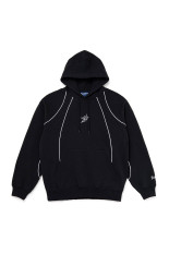 Raglan Paneled Hoodie - Black