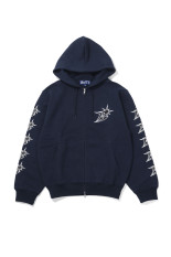 B Logo Zip Hoodie - Navy