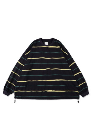 SUPER BIG STRIPE LS TEE (W/DRAWSTRINGS) - Black (SFCFW26CS07)