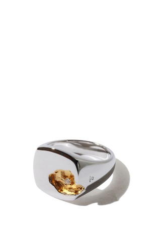 Mined Ring Large Diamond - SILVER (101573)