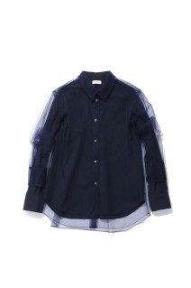 Long Sleeve Tulle Shirt - Navy (CB-26260)