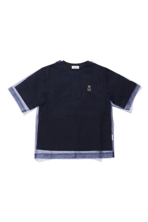 Tulle Detail T-shirt - Navy (CT-26296)