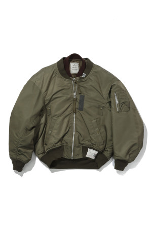 LAYERED BOMBER JACKET - KHAKI (A17BL061)