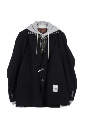 TRIPLE LAYERED BLAZER - BLACK (J17JK131)