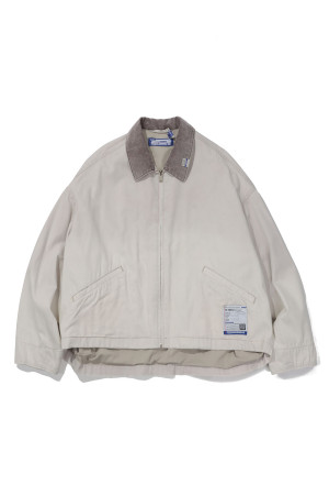 COTTON HERRINGBONE SUNFADED JACKET - IVORY (I17BL051)