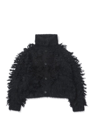 Shaggy Fringe Knit Jacket - BLACK (G17CD075)