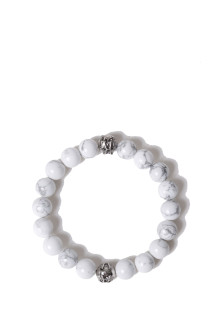 KMY Ball Natural Stone Blacelet - WHITE (G17AC219)