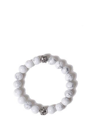 "KMY Ball" Natural Stone Blacelet - WHITE (G17AC219)