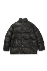 LEATHER DOWN JACKET W / LOVE & PEACE SILVER (ENTREFINO / BLACK (BFA-P-017-3592)