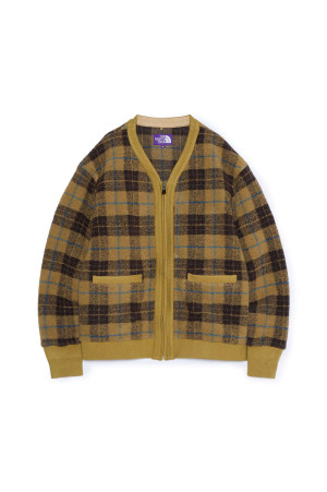PLAS Plaid Fleece Field Cardigan - Yellow (N26FA047)