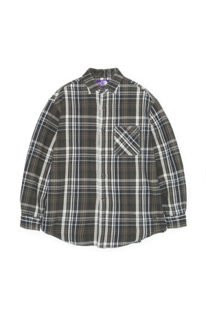 Flannel Plaid Field Shirt - Asphalt Gray (N26FG048)