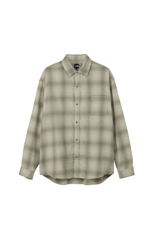 L/S Flannel Ombre Check Shirt - Fossil Ivory Check (NR62630)