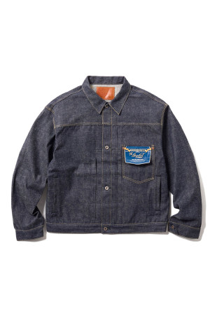 RECYCLED WASTE SUVIN COTTON YARN 14oz. DENIM BLOUSE WWII MODEL - N.NAVY (GL16001N )