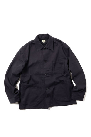 SUVIN COTTON PIQUE WORK JACKET - BLACK (GL16005)
