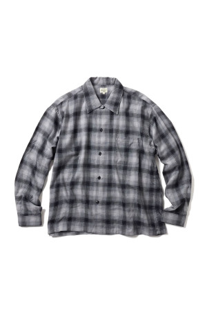 Super 120' WOOL CHECK OPENESHIRT - C.GRAY (GL29753)
