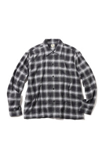 COTTON/SILK NEP CHECK OPEN SHIRT - BROWN (GL29754)
