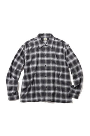 COTTON/SILK NEP CHECK OPEN SHIRT - BROWN (GL29754)