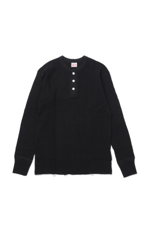 Thermal King Waffle Henleyneck L/S - Black (#52016)