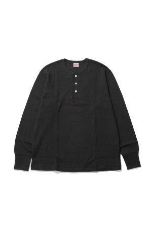 Thermal King Raschel Honeycomb Henleyneck L/S - Fade Black (#52034)