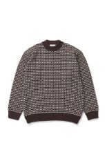 Wayne Sweater Bird's-Eye - BROWNxNATURAL (6575-6030)