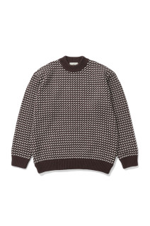 Wayne Sweater Bird's-Eye - BROWNxNATURAL (6575-6030)