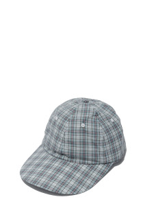 6 PANEL LONG BRIM CAP - WHITE CHECK (STF-001-ORG-WHITE)