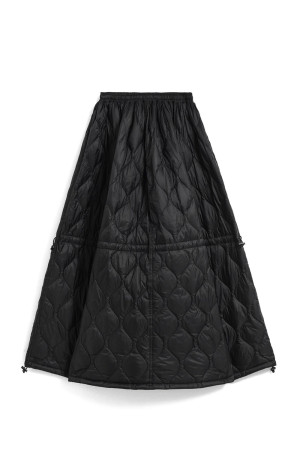 MILITARY DOWN GATHER SKIRT (SOFT SHELL) - BLACK (TAION-W155LSML-1)