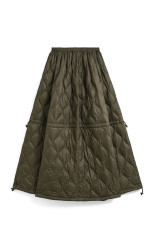 MILITARY DOWN GATHER SKIRT (SOFT SHELL) - D.OLIVE (TAION-W155LSML-1)