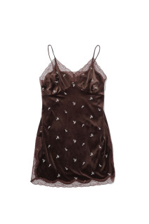 Petit Flower Velour Tunic - CHOCOLATE (12620411)