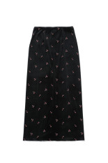 Petit Flower Velour Skirt - BLACK (12620807)