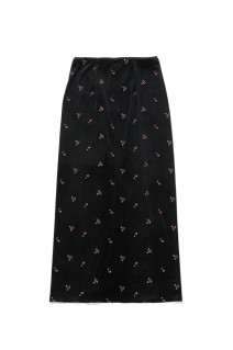 Petit Flower Velour Skirt - BLACK (12620807)