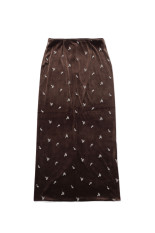 Petit Flower Velour Skirt - CHOCOLATE (12620807)