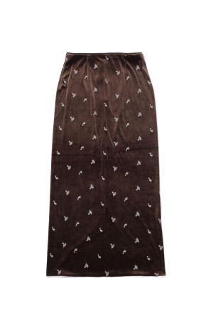 Petit Flower Velour Skirt - BLACK (12620807)
