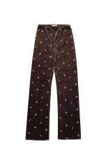 Petit Flower Velour Leggings - CHOCOLATE (12620721)