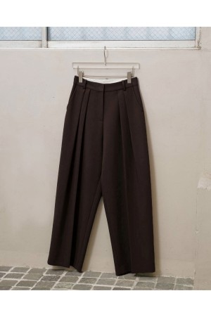 Bonding Wide Trousers - DARK BROWN (12620723)