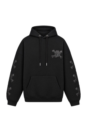 GRILL & TAN & BONE PATCH HOODIE - BLACK (BR26AW-O0014)