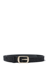 Dress Leather Belt - Shaggy Black (DIMED1FA2657BLK)