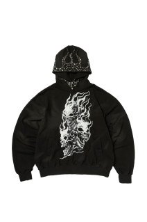 HOTHEADED RIDING SKULL HOODIE - BLACK (TC26SS3201)