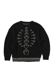 TC BONE KNIT CARDIGAN - BLACK (TC25KN2101)