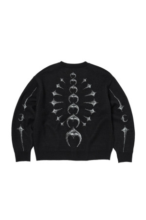 TC BONE KNIT CARDIGAN - BLACK (TC25KN2101)