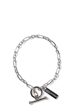 Mix Cut Link Bracelet -3mm- / Silver (XOB120-19)
