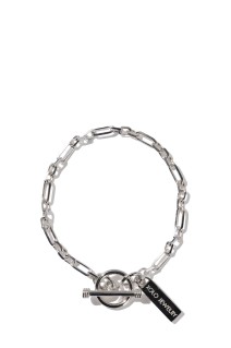Mix Cut Link Bracelet -3mm- / Silver (XOB120-17)