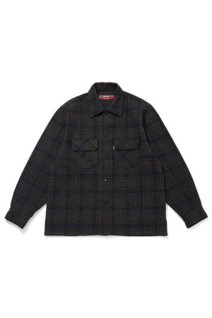 Wool CPO L/S Shirt(26aw) - NAVYxGRAY (HS-090626)