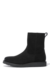 Suede Leather Side Zipper Boots - BLK (MDMGK001)