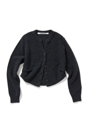 Side-Tuck Knit Cardigan - GRAY (12603050905)