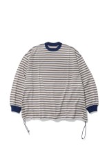 Balloon Border Long-sleeve T-Shirt - BLUE x WINE (26AW_05_1004AWCS93-D)