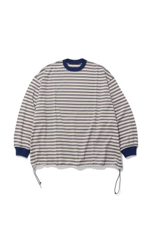 Balloon Border Long-sleeve T-Shirt - BLUE x WINE (26AW_05_1004AWCS93-D)