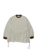 Balloon Border Long-sleeve T-Shirt - BROWN x GREEN (26AW_05_1004AWCS93-D)