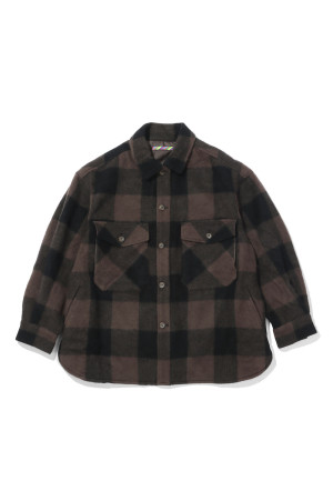 Wool CPO Shirt Jacket - BROWN x BLACK (26AW_40_1003AWSH01SW)