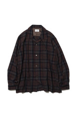 60s Sports Shirt Cotton/Rayon - Brown Plaids (U26F-11-0001)